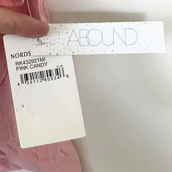 NWT Abound Pink Rolled Hem Short Sleeve Crop Top - Size: Large - Picture 2 of 6